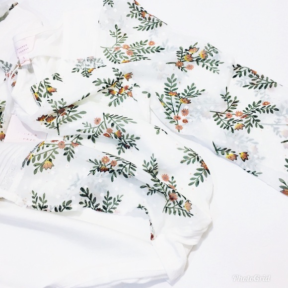 SOLD Lauren Conrad Top White Swiss Dot Sz S - Picture 7 of 8